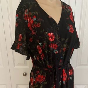 Westport Floral Black Dress - Size 8